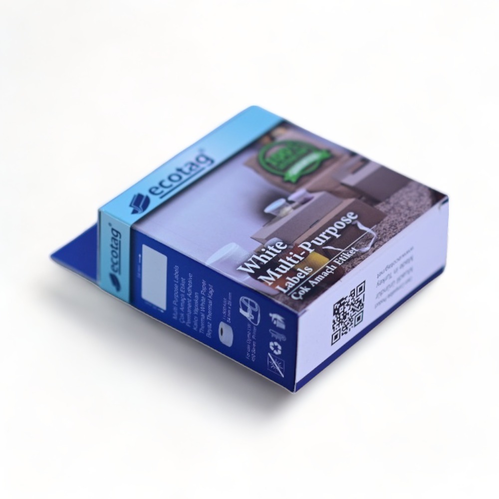 Ecotag Muadil Dymo LW Serisi Etiket 50 mm x 12 mm Beyaz